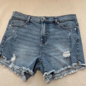 Kendall & Kylie Light Blue Frayed Jean Shorts
